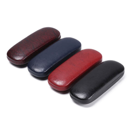 Hot Sale Leather Glasses Case For Men Waterproof Hard Frame Eyeglass Case Black