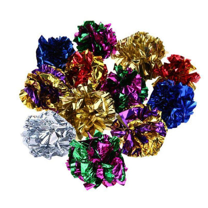6-60PCS Cat Crinkle Balls Kitty Fun Toy Interesting Crinkly Sounds Soft New AU
