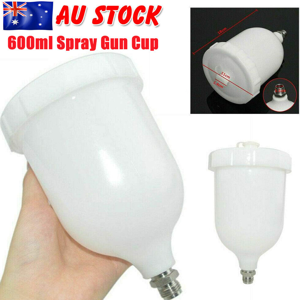 Gravity Feed Paint Cup 600ml Spray Gun Pot Gravity Feed Plastic Paint Cup for D-evilbiss / T- Pro Pri FLG Spray Gun Pot
