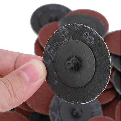 50/100 pcs 2inch 50mm Sanding 80 Grit Roll Lock Sanding Grinding Discs