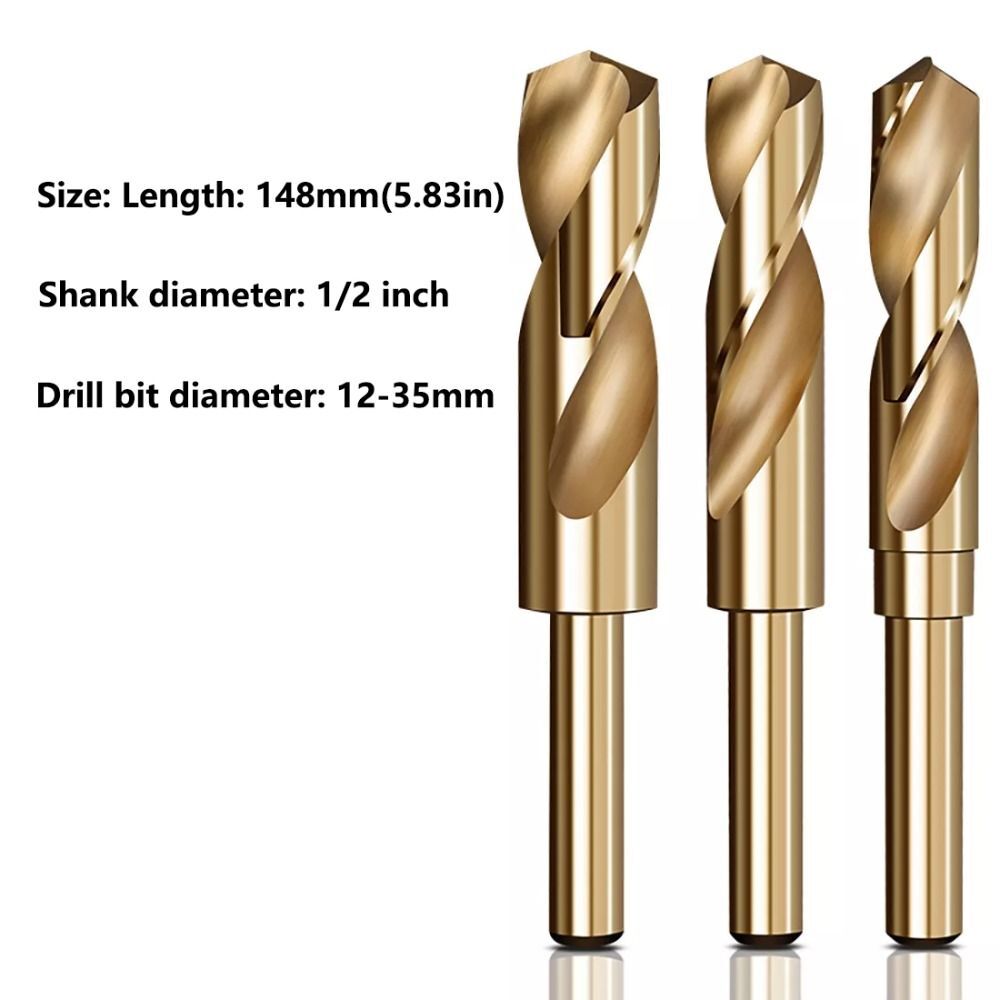 12mm-35mm Twist Drill HSS Cobalt Reduced Shank Drills Metal Hole Opener
