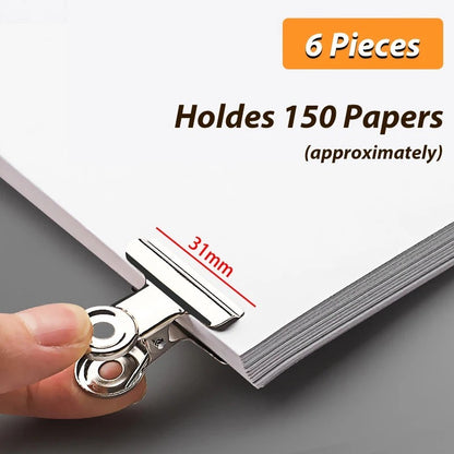 Stainless Steel Bulldog Clips Metal Office Paper Clip Binder Grip Clamp 31-75mm