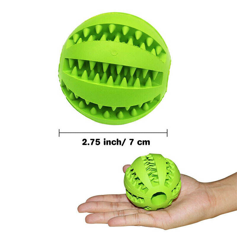Rubber Dental Chew Ball For Dogs Cats Teething Cleaning Toy Small Pet Play Tool