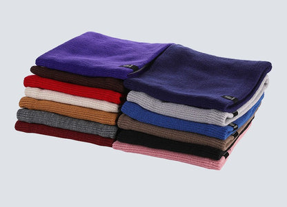 Neck Warmer Tube Winter Knitted Scarf Thermal Insulation Fleece Thick Knit Snood