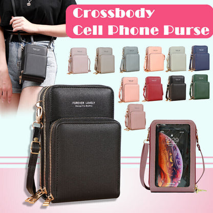 Womens Crossbody Phone Purse Touch Screen RFID Blocking Wallet Bag Small Strap