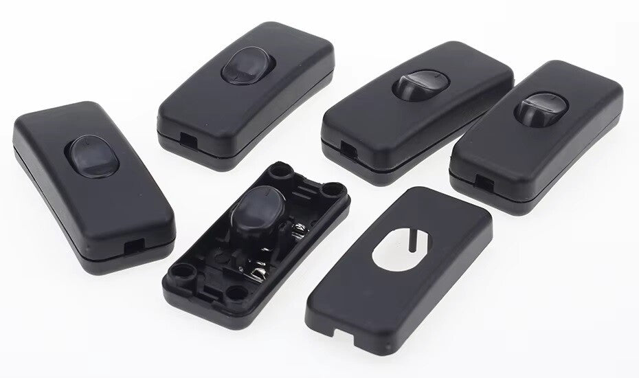 5 x 12V INLINE ON / OFF BLACK ROCKER SWITCH LAMP SPOT LIGHT INLINE CARAVAN