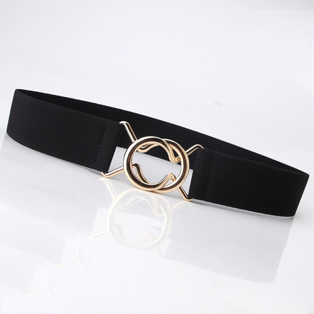 Adjustable Stretch Belt 3.8cm Wide Waist Belt Thin Elastic Belt  for Women