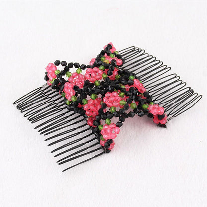 Accessories Stretchy Magic Beads Hair Combs Clips Elasticity Double Hair Comb
