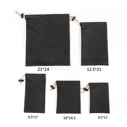 1Pc High Quality PU Leather Soft Headphone Drawstring Bags Headset Earphone Data