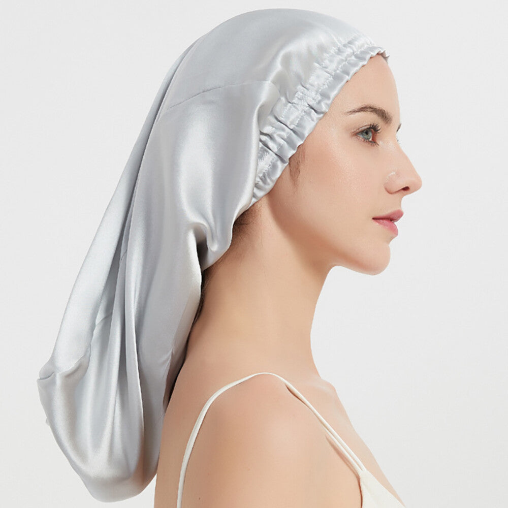 Pure Mulberry Silk Sleep Cap Head Long Hair Care Sleeping Bonnet Night Cap Wrap