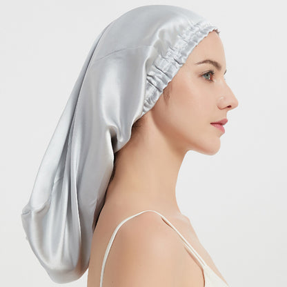 Pure Mulberry Silk Sleep Cap Head Long Hair Care Sleeping Bonnet Night Cap Wrap