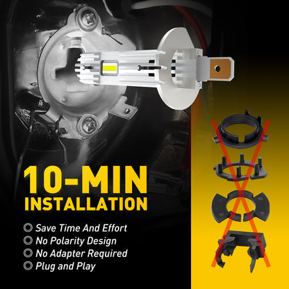 H7 H4 H1 H3 LED Headlight Globes Super Power 53000LM CanBus Ready 2X AUXITO