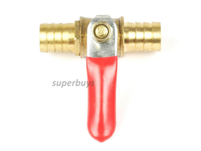 12mm Brass Barbed Shut Off Valve Cock Tap Inline Ball Valve Lever Water Flow