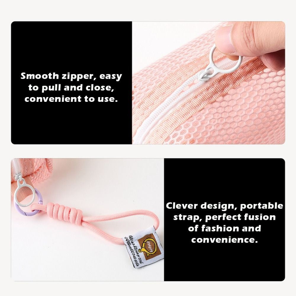 Mesh Mesh Storage Bag Dopamine Color Small Makeup Bag Charging Cable Pouch