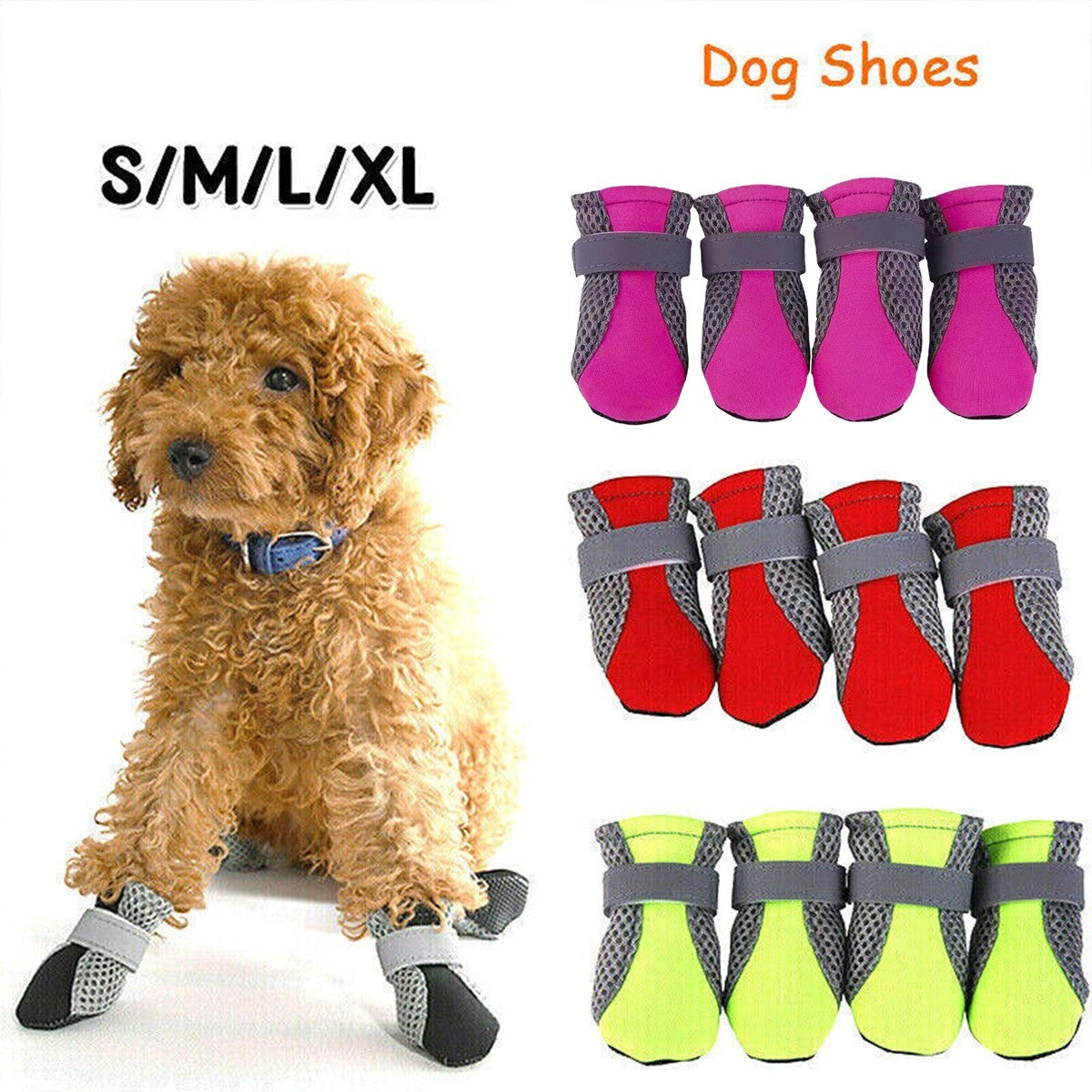 4PCS Anti Slip Waterproof Protective Dog Shoes Rain Boots Pet Socks Booties New