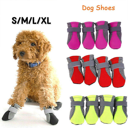 4PCS Anti Slip Waterproof Protective Dog Shoes Rain Boots Pet Socks Booties New