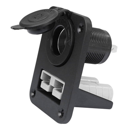 50A Amp Anderson Plug Flush Mount PANEL Bracket Grey + 12V Cigarette Socket