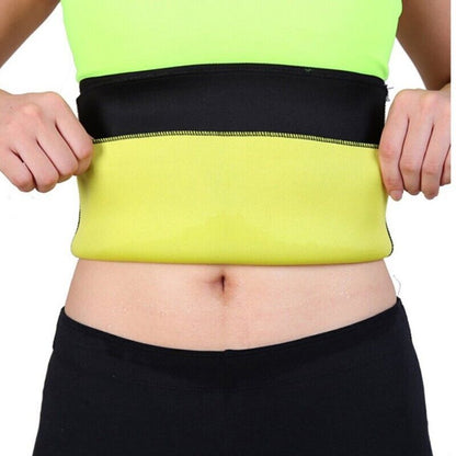 Hot Fit Body Shaper Slimming Belt Waist Trainer Tummy Trimmer Sweat Fat Burn OZ