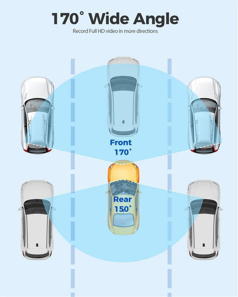 AZDOME 4K+1080P Dual Dash Cam 5G WiFi GPS Front+Rear Parking Mode