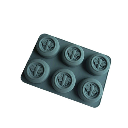 6 Cavity Honey Bee Chocolate Silicone Baking Mould DIY Handmade Soap Candle Mold