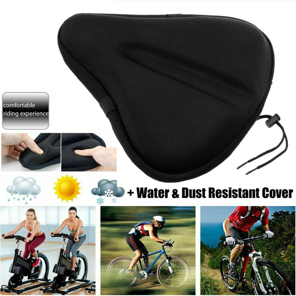 Exercise Bicycle Bike Sponge Seat Gel Cushion Cover For Large Wide Saddle Pad AU