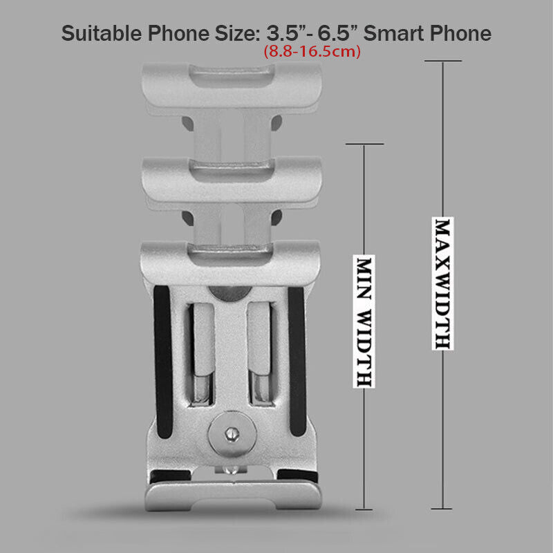 Aluminium Bicycle Phone Holder 360 Degree Rotation Handlebar Mount Universal Bar