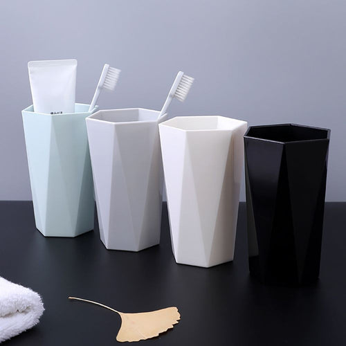 Bathroom Tumblers Toothbrush Cup PP Non-slip Nordic Diamonds Shaped Washing Cup