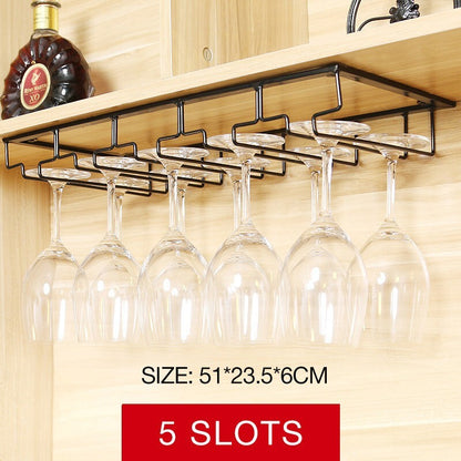 8/7/6/5/4/3 Slots Wine Glass Rack Holder Hanger Hanging Bar Storage Drying Rack