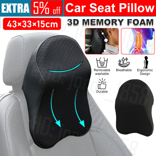 Car Seat Headrest Pad Memory Foam Pillow Head Neck Rest Support Cushion Mat AU