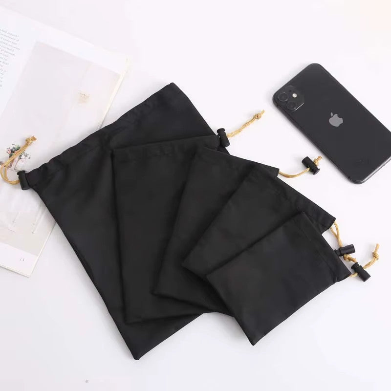 1Pc High Quality PU Leather Soft Headphone Drawstring Bags Headset Earphone Data