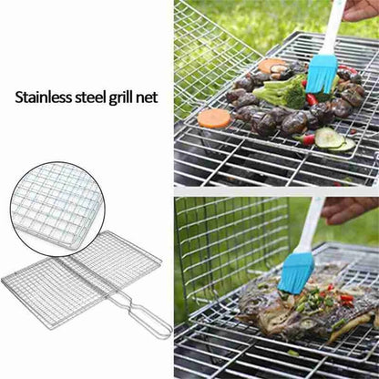 BBQ Fish Grilling Basket Grill Camping Net Meat Vegetable Cooking Kitchen Tool