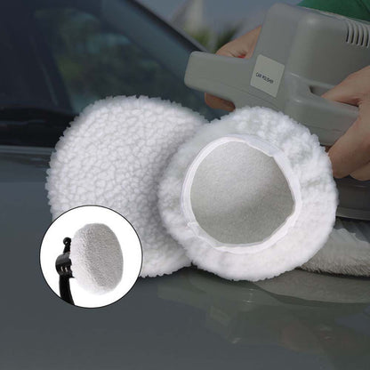 Universal White Woolen Fleece Buffing Pad Waxing Car Polish Buffer Bonnet Cover*