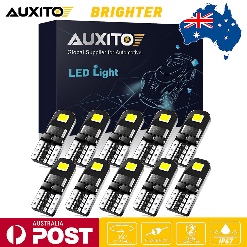 White 10x T10 168 194 6SMD White LED Light Wedge Side Corner Park Globe Bulb 12V
