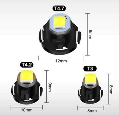 10 x T3 Neo 8mm 3030smd 12v Cool White Dash illumination LEDs White (10pcs)