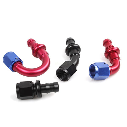 Push-on Barb Hose Fitting End AN4 AN6 AN8 AN10 AN12 0 45 90 Rubber Fuel Adapter