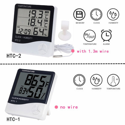 LCD Digital Temperature Humidity Meter Indoor Outdoor Thermometer Hygrometer