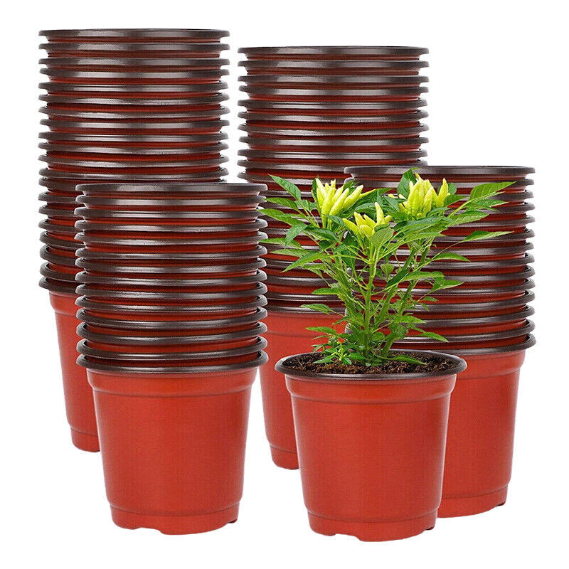 100PCS Plastic Plant Flower Garden Pots Nursery Seedlings Pot Growing Container