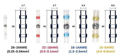 100pcs Mixed Waterproof Heat shrink Wire Connector Solder Insulated Joiners