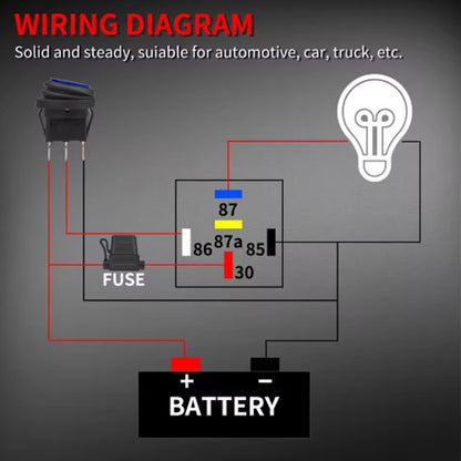 12V 40A Heavy Duty Car Relay Kit SPDT 5 Pin Bosch Style with Harness Auto Relay – Compatible with Bosch
