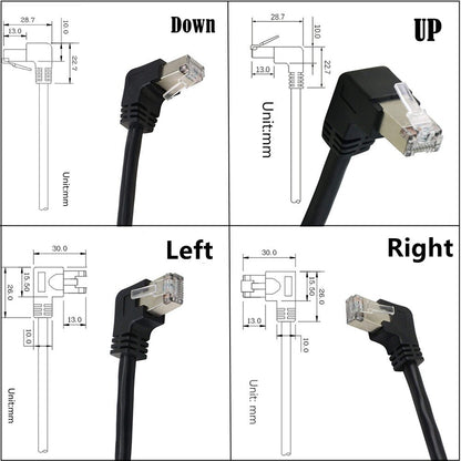 Angle Panel Mount Extension Cables RJ45 Cable Network Wire Ethernet LAN Cord