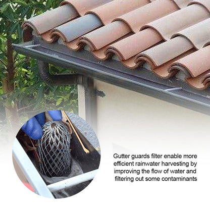1/4PCS Roof Gutter Guard Filters Downpipe Stops Leaf Drains Filter Strainer New/