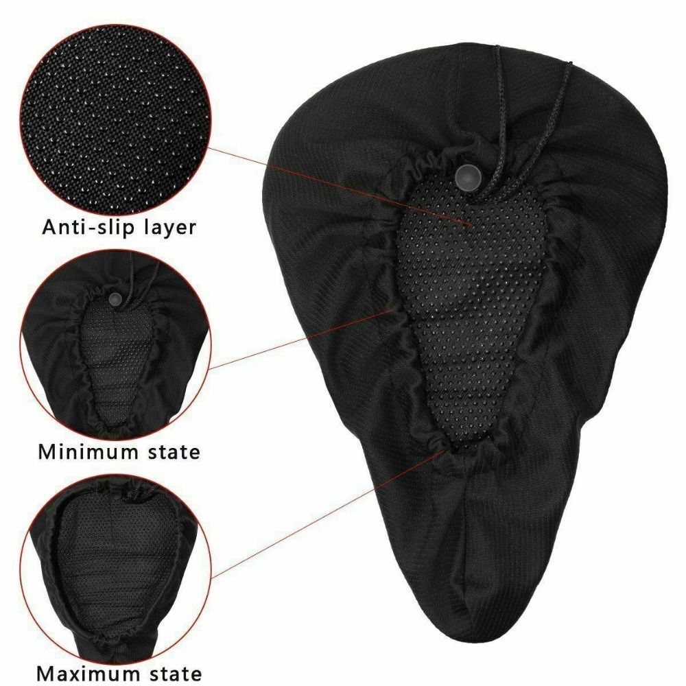 Exercise Bicycle Bike Sponge Seat Gel Cushion Cover For Large Wide Saddle Pad AU