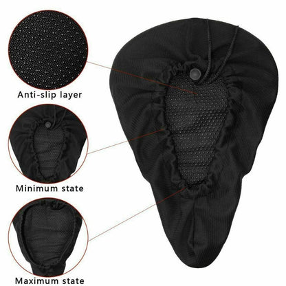 Exercise Bicycle Bike Sponge Seat Gel Cushion Cover For Large Wide Saddle Pad AU