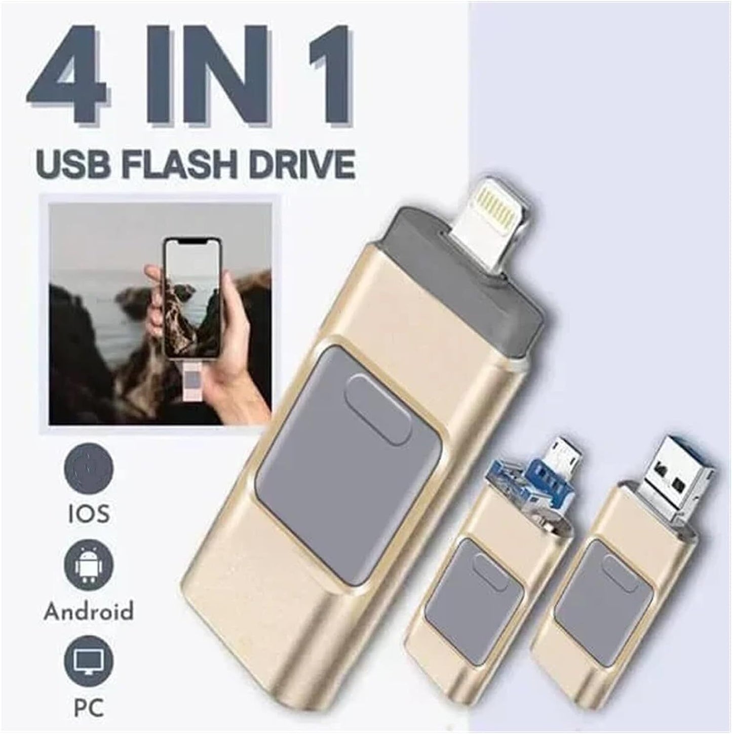 4 in 1 Memory Photo Stick USB 3.0 Flash Drive Type for iPhone Android iPad AU