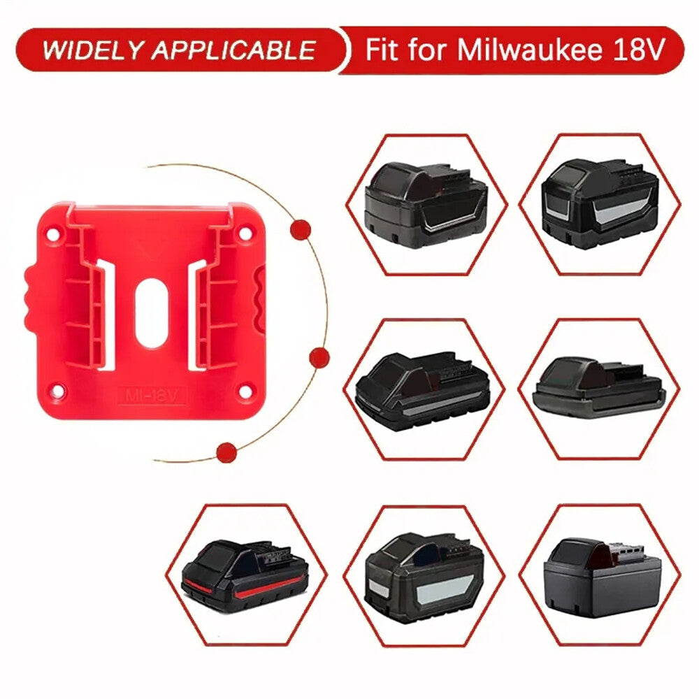 5/10x Battery Mounts Storage Holder Rack For Milwaukee M18 18V Tool Battery Red