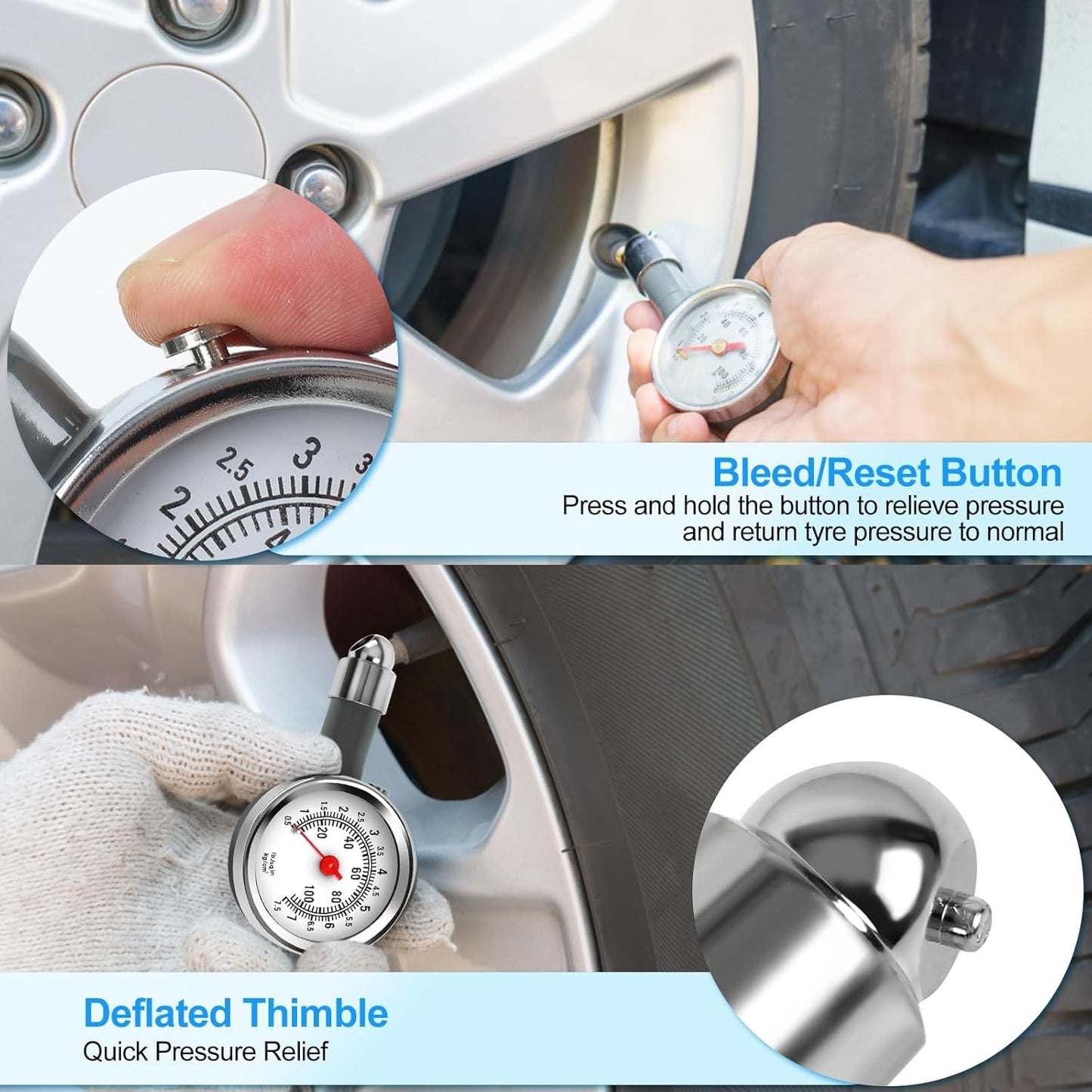 Tire Pressure Guage Car Bike Truck Car Tester Tyre Gauge Auto Dial NEW AU*POST