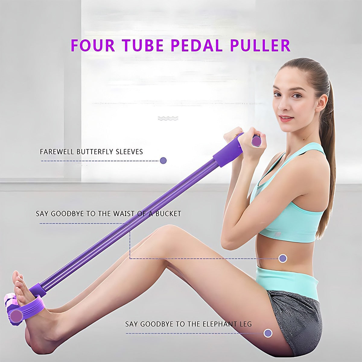 Multi-Function Exercise Tension Rope Foot Pedal Resistance Fitness Pull Bands AU