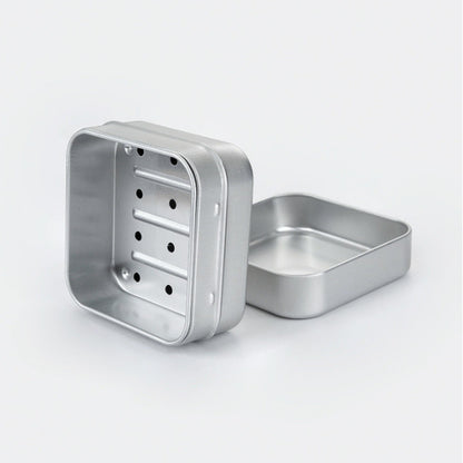 Aluminum Travel Bathroom Soap Box Tin Case Metal Holder Draining Tray Rustproof