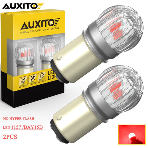 AUXITO 2X 1157 LED BAY15D BRAKE/STOP LIGHT TAIL BULB LIGHT PURE RED SUPER BRIGHT
