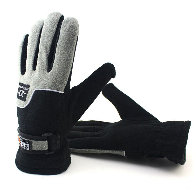 -20℃ Winter Warm Fleece Gloves Men Thermal Sports Cycling Snow Thick Gloves